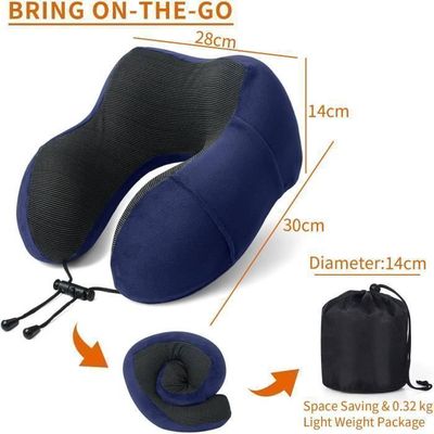 Oreiller De Voyage Mémoire De Forme Ergonomique - Soutien Cervical Réglable, Housse Lavable - Avion, Voiture, Train