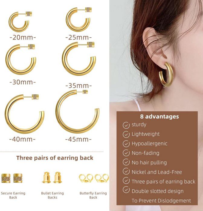 Boucles D'oreilles 'Huggie Hoop' En Argent 925 Plaqué Or 18k Avec Cristaux Multicolores