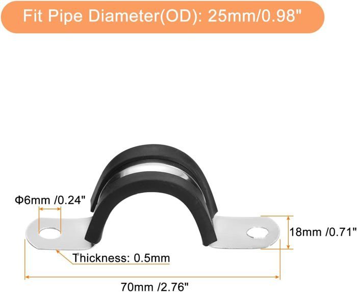 Sourcing Map 16pcs 42mm Collier De Serrage Caoutchouc