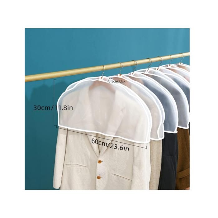 Housses de Vêtements,Lot de 10 housses d'épaule pour vêtements,Penderie Protection Pliable,Housses d'épaule de vêtement PEVA pour vêtements | Leroy Merlin