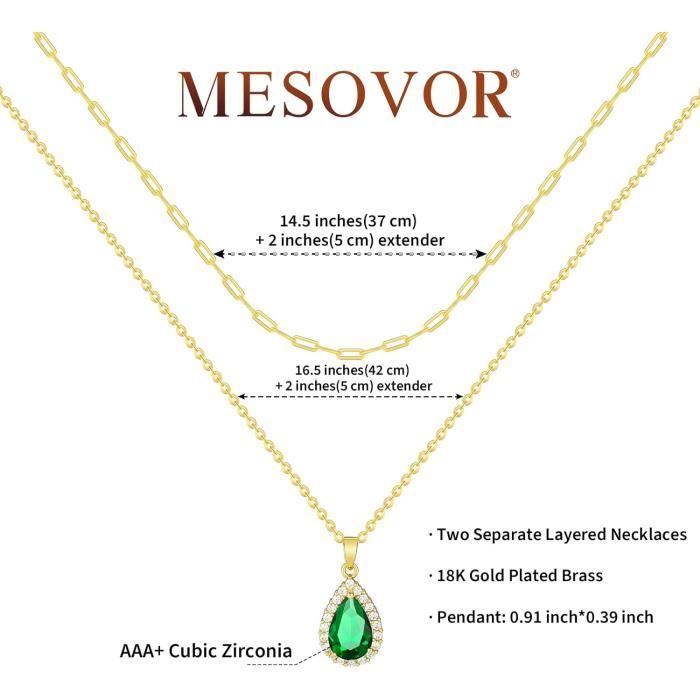 Collier Pendentif Grande Goutte d'Eau