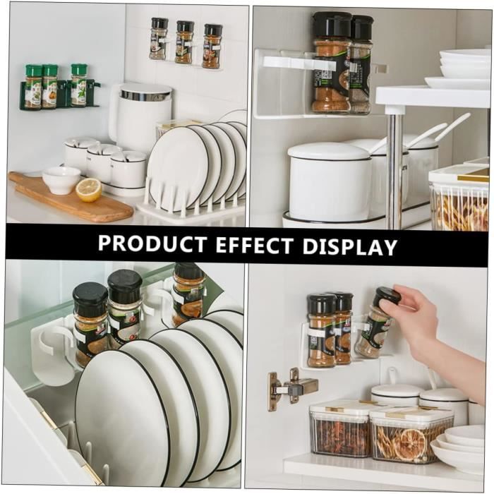 Rangement Mural à épices 4 étages - 32 Pots, Chrome, Pour Placard Ou Mur De Cuisine - 9