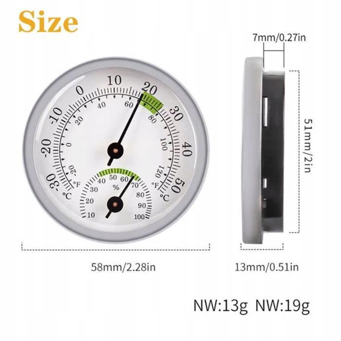 Lot De 3 Thermomètres Analogiques Pour L'Intérieur - Disque Mécanique -  Mini Hygromètre - Thermomètre Intérieur Analogique Av[H3507] - Cdiscount  Bricolage