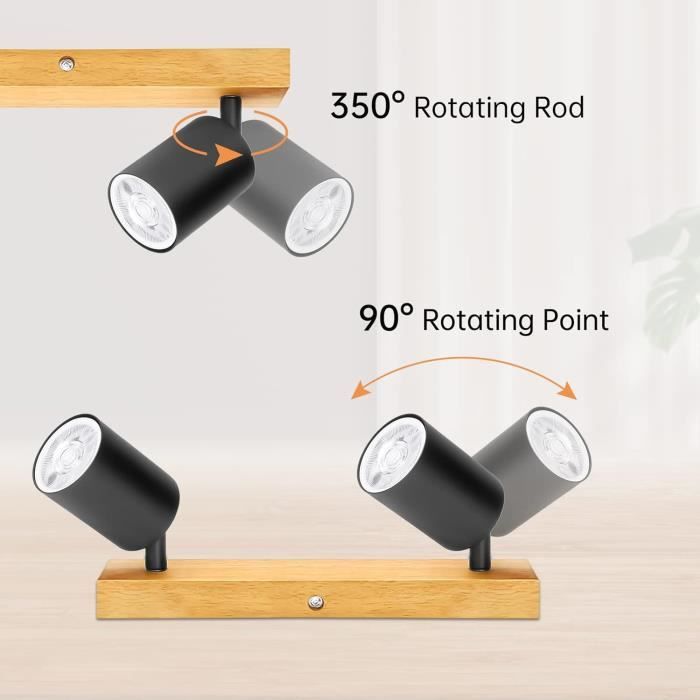Plafonnier LED Hofstein - Style Moderne En Bois Blanc/Marron - Pour Salon Ou Chambre