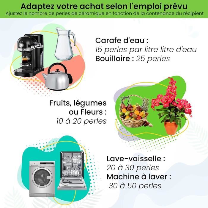 105 Perles De Céramique EM® - Filtre à Eau Naturel Pour Carafe, Gourde - Anti-Calcaire, Purification Écologique