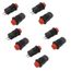 10 x Momentané SPST NO Red Round Cap Bouton poussoir Commutateur AC 250V//1.5A 125V//3 E1N7