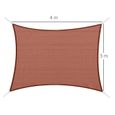 Voile d'ombrage rectangulaire OUTSUNNY 3 x 4 m Rouge - Anti-UV - Micro-perforé-2