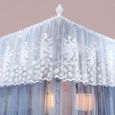 Moustiquaire Baldaquin pour Lits Simples et Doubles, Grand Moustiquaire en Polyester 180*200cm (Gris)-2