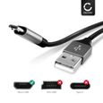 934233 - Câble Micro USB de 2m pour HUION HS64 / New 1060 Plus / WH1409 transfert de données et charge 2A gris en Nylon-2