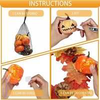 Lot de 3 branches de citrouille artificielles en