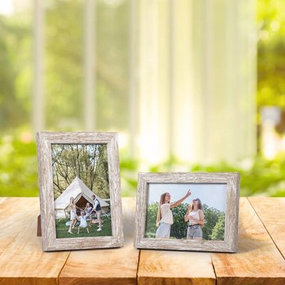EXYGLO Lot De 4 Cadres Photo 10x15 Cm Avec Passe-Partout Blanc – Mural & Posable – Chambre, Bureau, Salon