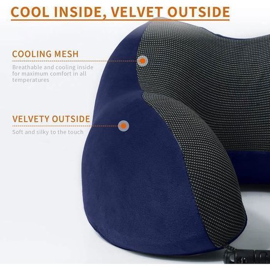 iophi Oreiller de Voyage, Oreiller Cervical en Mousse à mémoire de Forme, Coussin de Support Cervical Essentiel pour Voyager, Sac de Transport Inclus, Bouchons d'oreille et Masque de Sommeil iophi Oreiller de Voyage, Oreiller Cervical en Mousse à mémoire de Forme, Coussin de Support Cervical Essentiel pour Voyager, Sac de Transport Inclus, Bouchons d'oreille et Masque de Sommeil