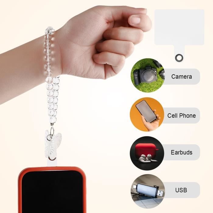 2× Sangles Bracelet Réglables Pour Téléphone – Polyester, Couleurs Assorties