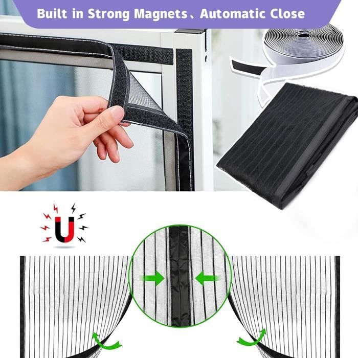 Moustiquaire Fenêtre Magnétique 60 X 120 Cm, AutoAdhésif En Maille
