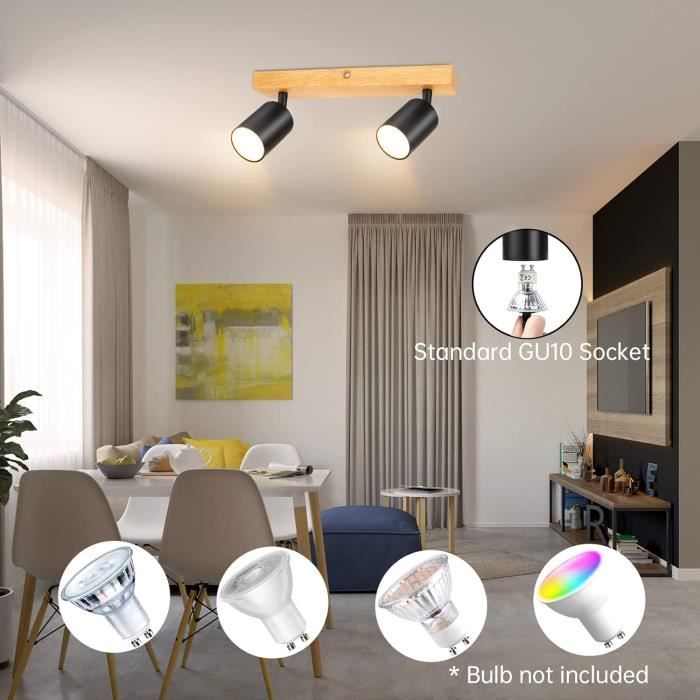 Kimjo Plafonnier LED 1 Spot Orientable - Spot de Plafond Blanc avec