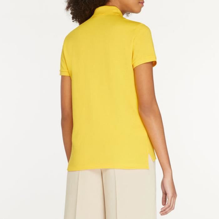 Polo Lacoste Femme Classic Fit en coton souple Jaune Jaune