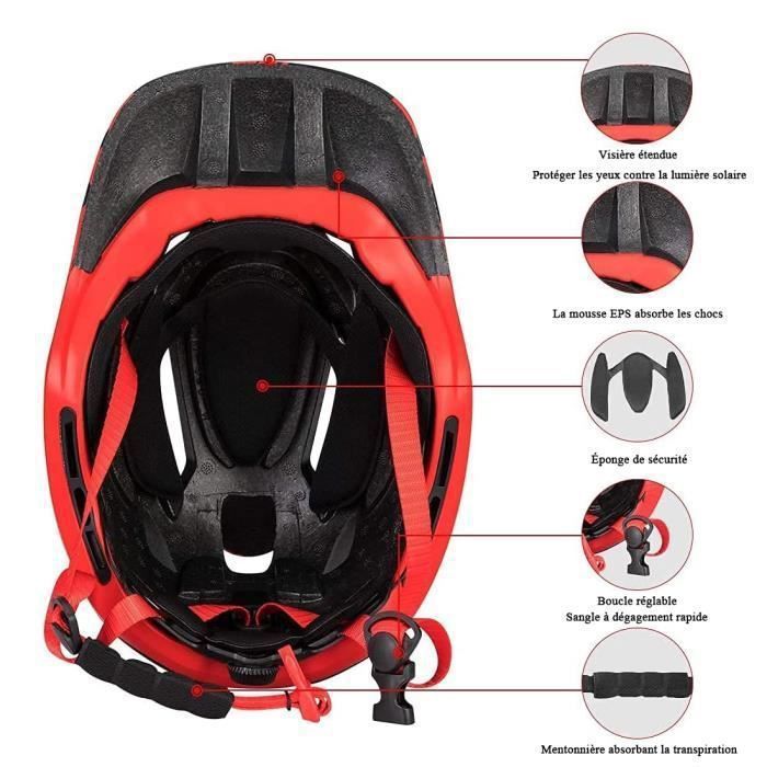 Casque intégral VTT enfant Gravity 1.0 rouge taille XXS (51-52cm) LE