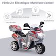 GOPLUS Moto Électrique pour Enfants 37-84 Mois à 3 Roues,Moto Scooter 6V 3 KM/h avec Effet Sonore et Lumineux, Charge 25 kg,Gris-3