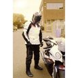 JET Blouson Veste Moto Homme Imperméable Avec Armure Textile Aquatex (Blanc Rouge)-3