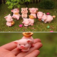 Lot de 12 petits cochons porte-bonheur avec trèfle de 2 cm - Pour