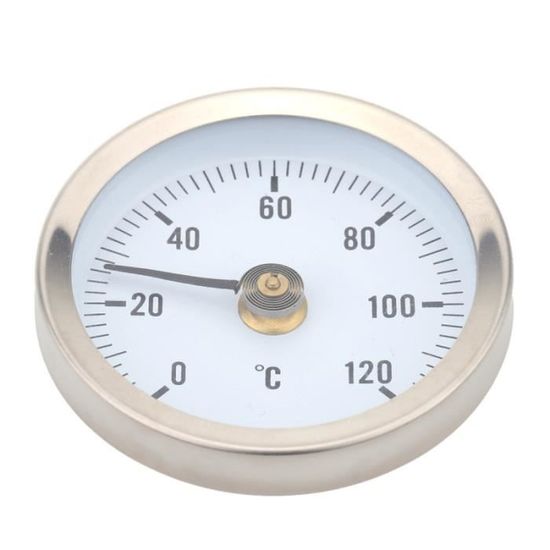 Thermomètre à pince avec ressort 63mm 0-120 ℃ pour tuyau 20-50mm 10PCS