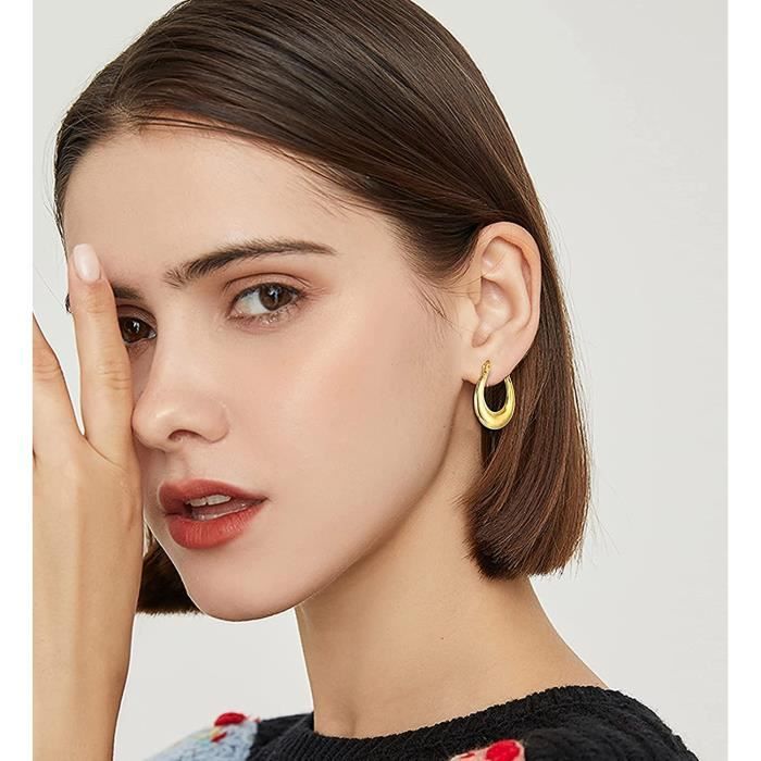 Chriscoco 10 Paires Boucles D'Oreilles Femme Plaqué Or 14K