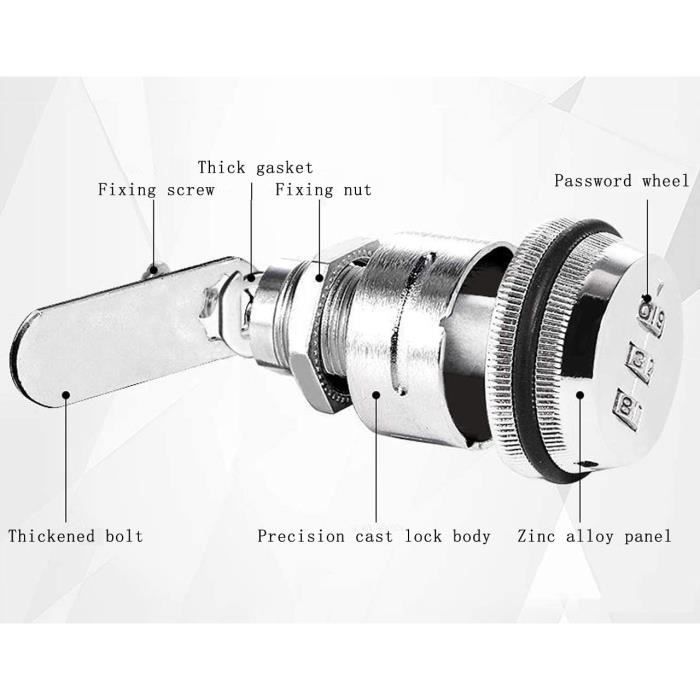 Taoduod 16mm Serrure Boite Aux Lettres Serrure De Sécurité De Boîte Aux Lettres Serrure à Came