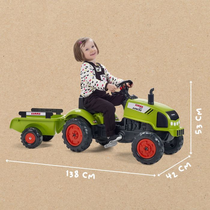 HABA Kullerbü – Tracteur Avec Remorque (305562) – Jouet En Bois – Dès 2 Ans – Vert