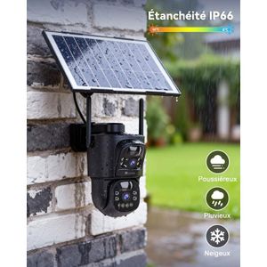 Caméra de surveillance sans fil Ctronics 5MP extérieure, panneau