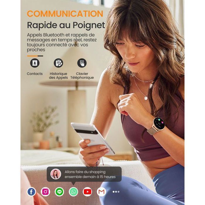 Fréquence Cardiaque Montre ConnectÃ©e Femme Pour Iphone AIMIUVEI