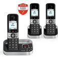Alcatel Pack téléphone sans fil F890 Voice Trio avec répondeur et fonction Blocage d`appels Noir et Argent --0