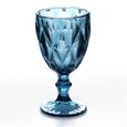 Verre à vin,Verres à vin Vintage,300ml 10oz,pour fête de mariage,verres à eau pour noël - Type blue rhombus - 240ml-0