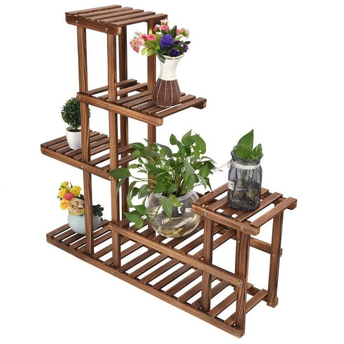 Présentoir De Table En Bois Pour Pots De Fleurs Présentoirs De Jardin