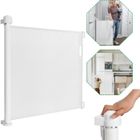LARS360 Barrière de sécurité de porte rétractable, pour bébé et animaux domestiques 87 x 150 cm, Blanc