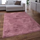 Paco Home Tapis Salon Adulte Poil Long Shaggy Lavable En Machine Moelleux Pelucheux Rosa_Rose Mauve Lilas 160x230 cm