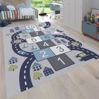 PACO HOME Tapis pour enfants, Tapis de jeu pour chambres d'enfants, Boîtes gonflables et rues, Gris [160x220 cm]