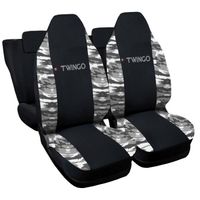 Lupex Shop Housses de siège auto compatibles pour Twingo Noir Camouflage Clair