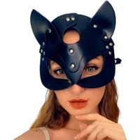 BBABBT Masque de Chat DemiMasque en Cuir de Chat Masque de Cosplay pour Halloween Party Ball Dance Women Masque Sexy pour Mas[310]