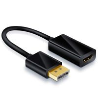 INECK® Adaptateur DisplayPort vers HDMI, DP vers HDMI - Mâle vers Femelle - Adaptateur Câble