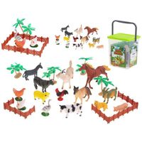 Figurines d'animaux de la ferme - IKONKA - 14 pcs + accessoires