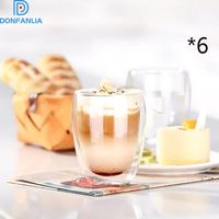 Set De 6 Tasses à Café Expresso En Verre Double Paroi 80ml - Transparentes - Pour Café, Latte, Whisky