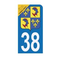 Autocollant Sticker Plaque d'immatriculation Moto 38 Blason du Dauphiné