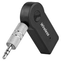 OCIODUAL Récepteur Bluetooth Adaptateur Audio Sans Fil Voiture avec Micro Intégré et Sortie Stéréo Aux Jack 3,5mm Noir
