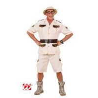 Déguisement safari homme blanc - WIDMANN - taille L - chemise, short et ceinture en polyester