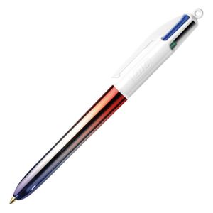 Pack BIC 1 Stylo à Bille Rétractable à Encre Classique 4 Couleurs Pointe Moyenne Et 1 Highlighter Grip Pointe Biseautee Serie Kawaii
