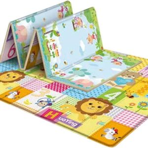 Mobiclinic®kids Parc Bébé Happyland + Tapis De Jeu Réversible Pliable 125x125cm - Vert, Sac Transport, Maille Respirante, Tissu Lavable, Sécurisé