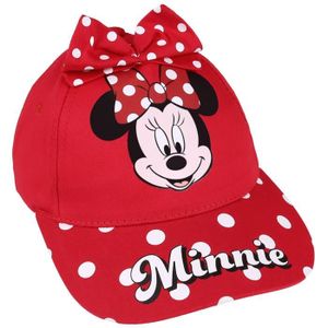 CASQUETTE Casquette rouge pour filles avec Minnie Mouse, ornée d'un nœud 52cm