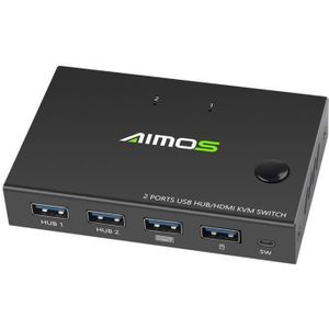COMMUTATEUR KVM AIMOS AM-KVM201CC 2 ports HDMI KVM Switch Support 