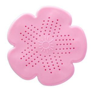 SIPHON DE LAVABO 113 mm - Rose - Bouchon de baignoire en Silicone, couvercle de vidange Anti blocage de l'évier, filtre de sal
