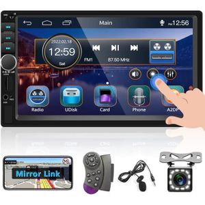 AUTORADIO Autoradio Bluetooth Mains-Libres 2 Din 7 Pouces Radio Voiture Écran Tactile Double Din Supporte Lien Miroir-Fm Radio-Usb-Tf-[u328]
